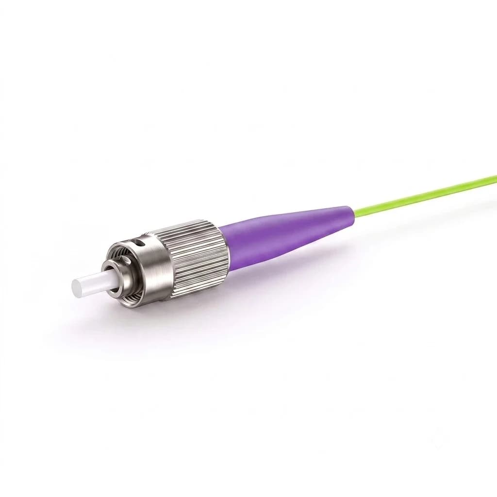 FC/UPC Simplex OM5 Wideband Multimode Fiber Pigtail 0.9mm Lime Green — connector close-up