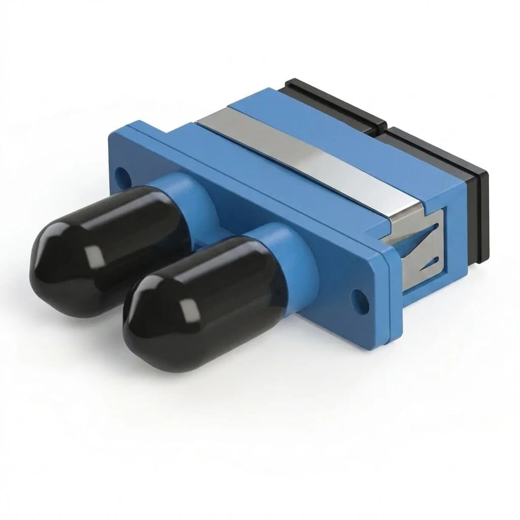 SC/UPC to ST/UPC Singlemode Duplex Fiber Coupler Blue