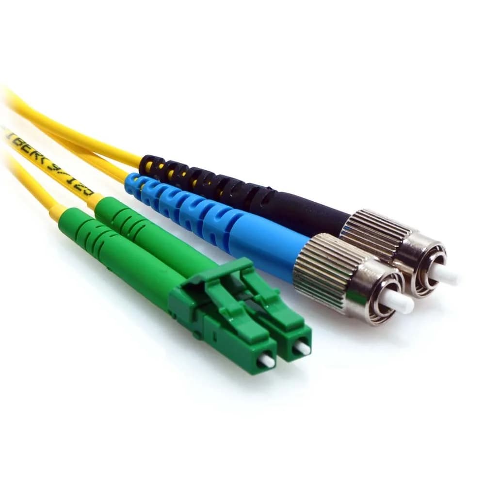 LC/APC to FC/UPC Duplex 9/125 Singlemode Fiber Patch Cable Yellow