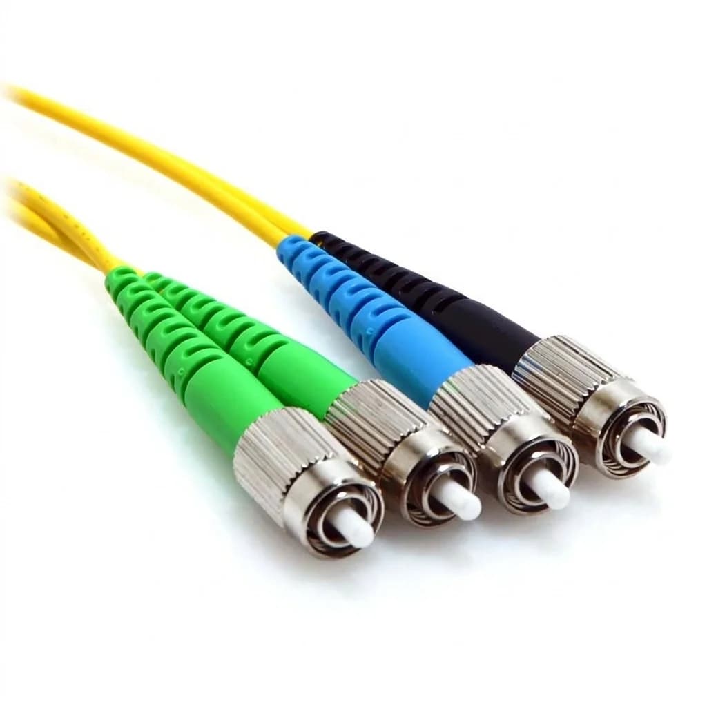 FC/APC to FC/UPC Duplex 9/125 Singlemode Fiber Patch Cable Yellow