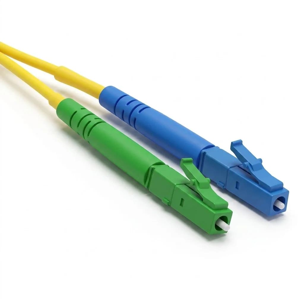 LC/APC to LC/UPC Simplex 9/125 Singlemode Fiber Patch Cable Yellow