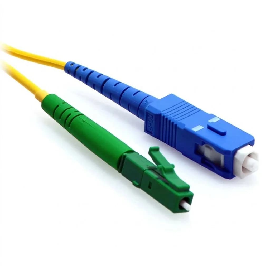 LC/APC to SC/UPC Simplex 9/125 Singlemode Fiber Patch Cable Yellow TAA