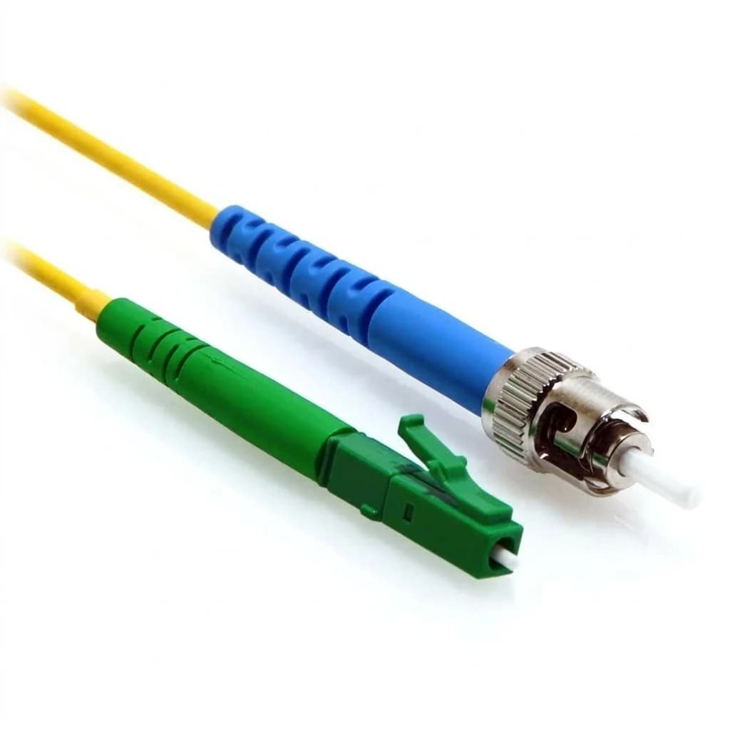 LC/APC to ST/UPC Simplex 9/125 Singlemode Fiber Patch Cable Yellow TAA