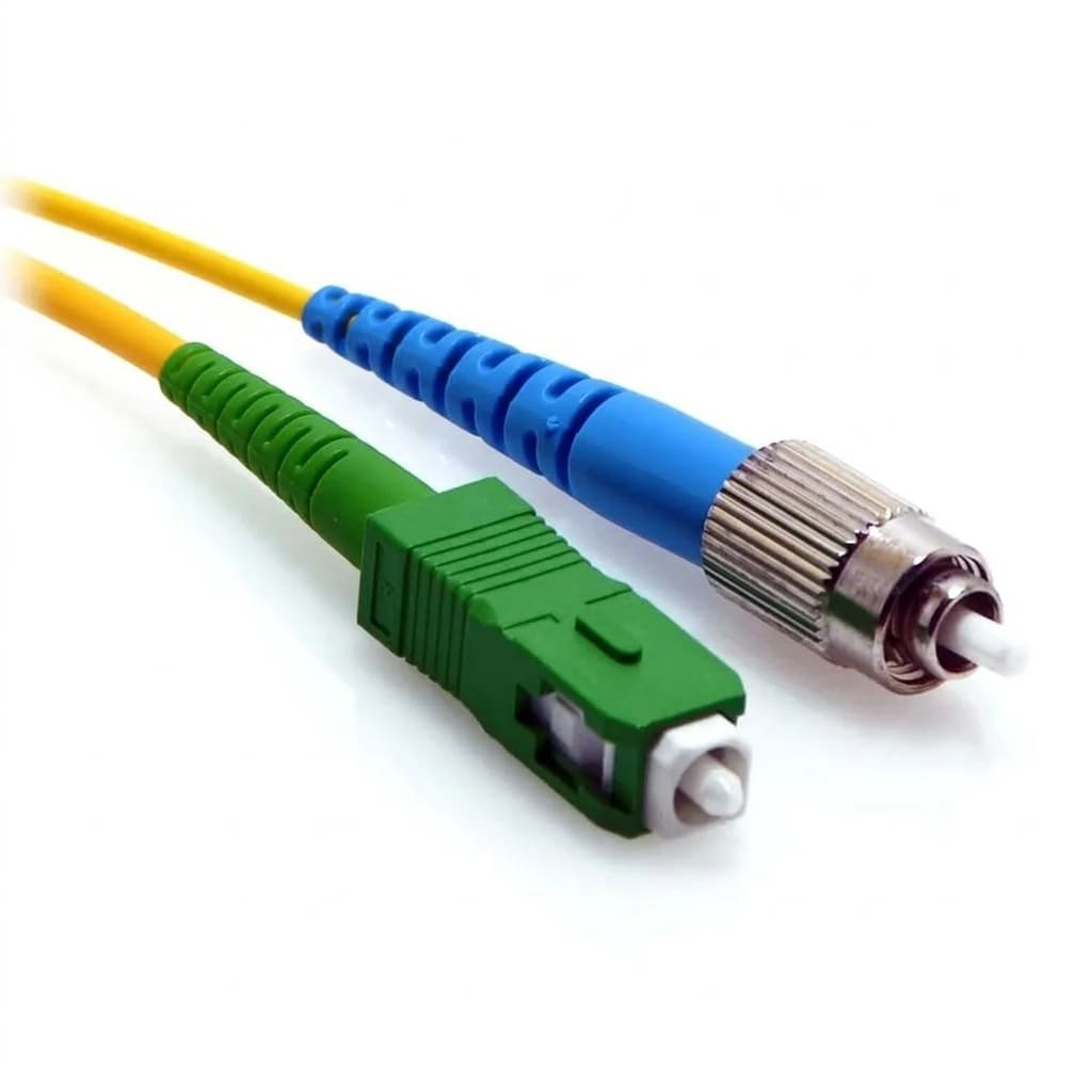 SC/APC to FC/UPC Simplex 9/125 Singlemode Fiber Patch Cable Yellow TAA