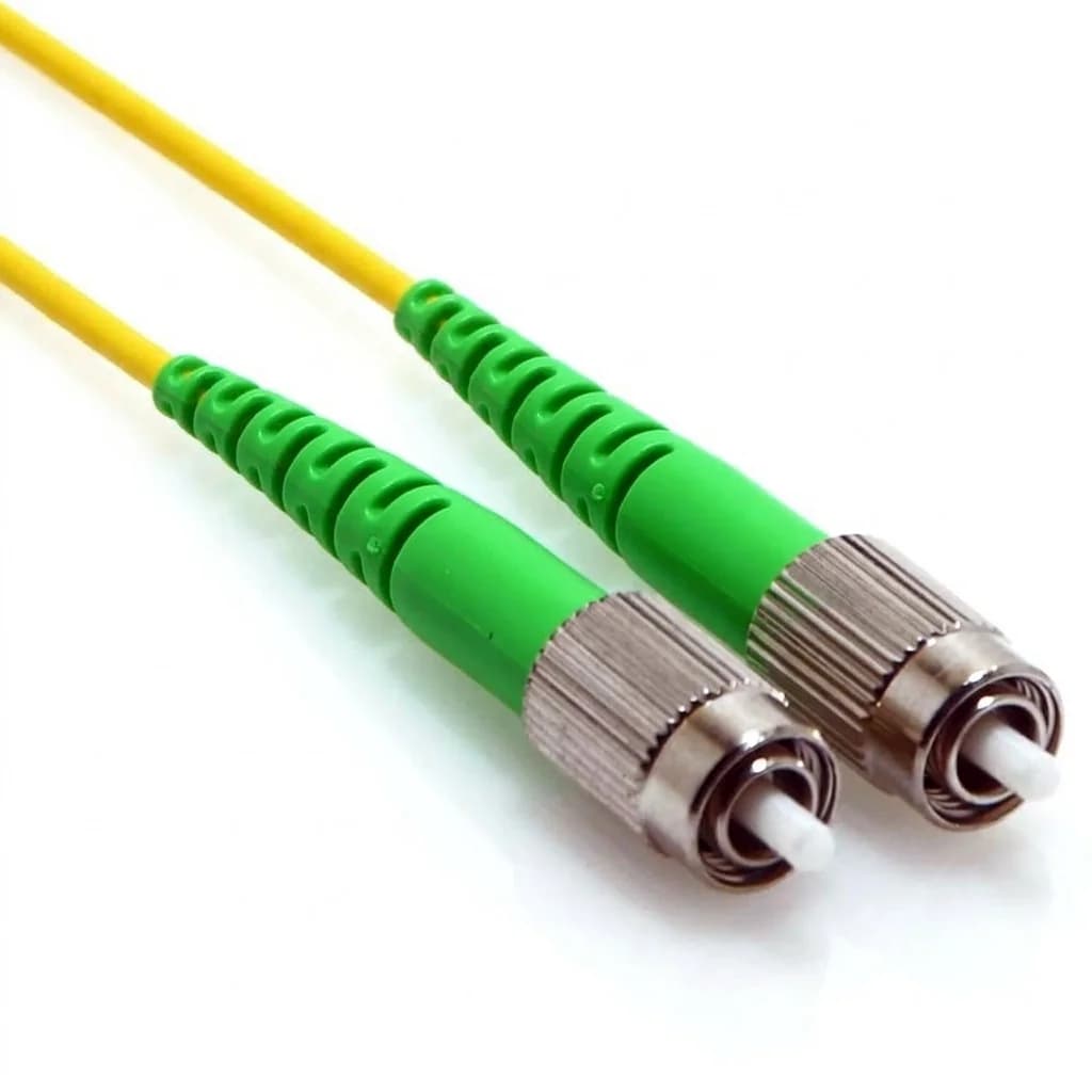 FC/APC to FC/APC Simplex 9/125 Singlemode Fiber Patch Cable Yellow TAA