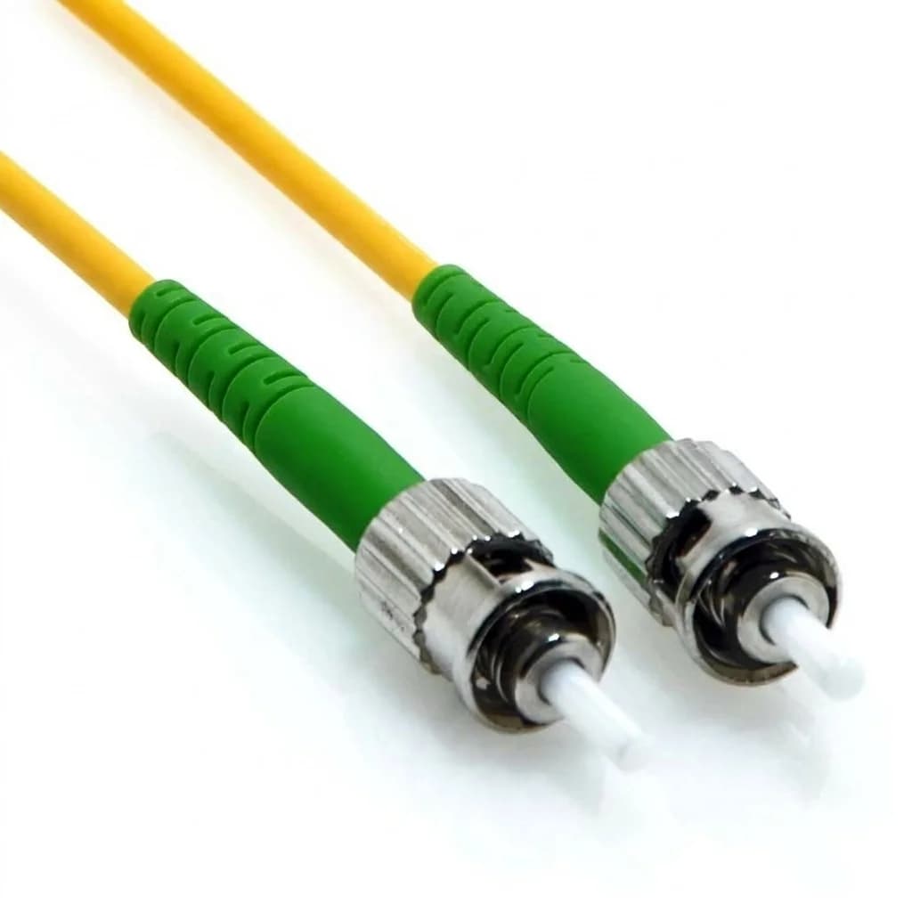 ST/APC to ST/APC Simplex 9/125 Singlemode Fiber Patch Cable Yellow
