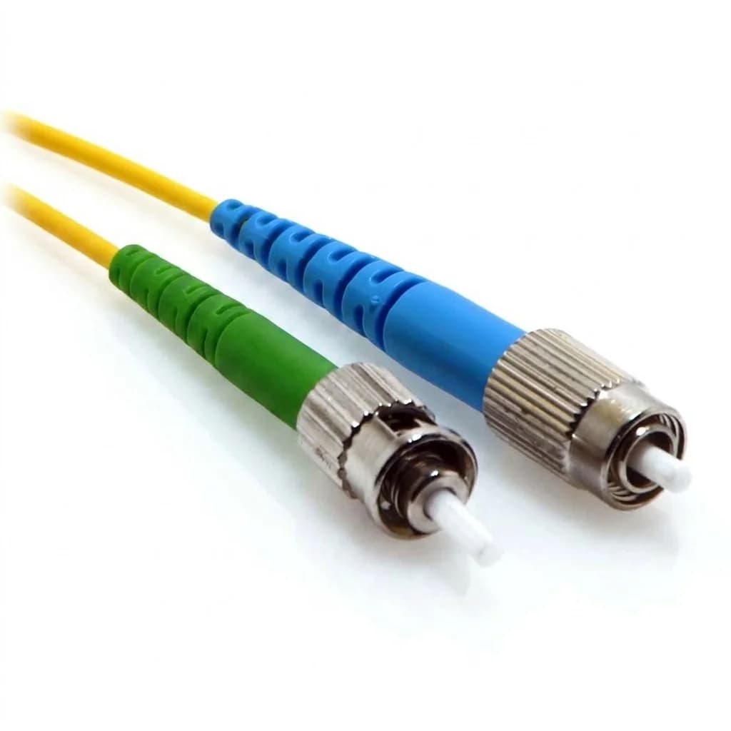 ST/APC to FC/UPC Simplex 9/125 Singlemode Fiber Patch Cable Yellow TAA