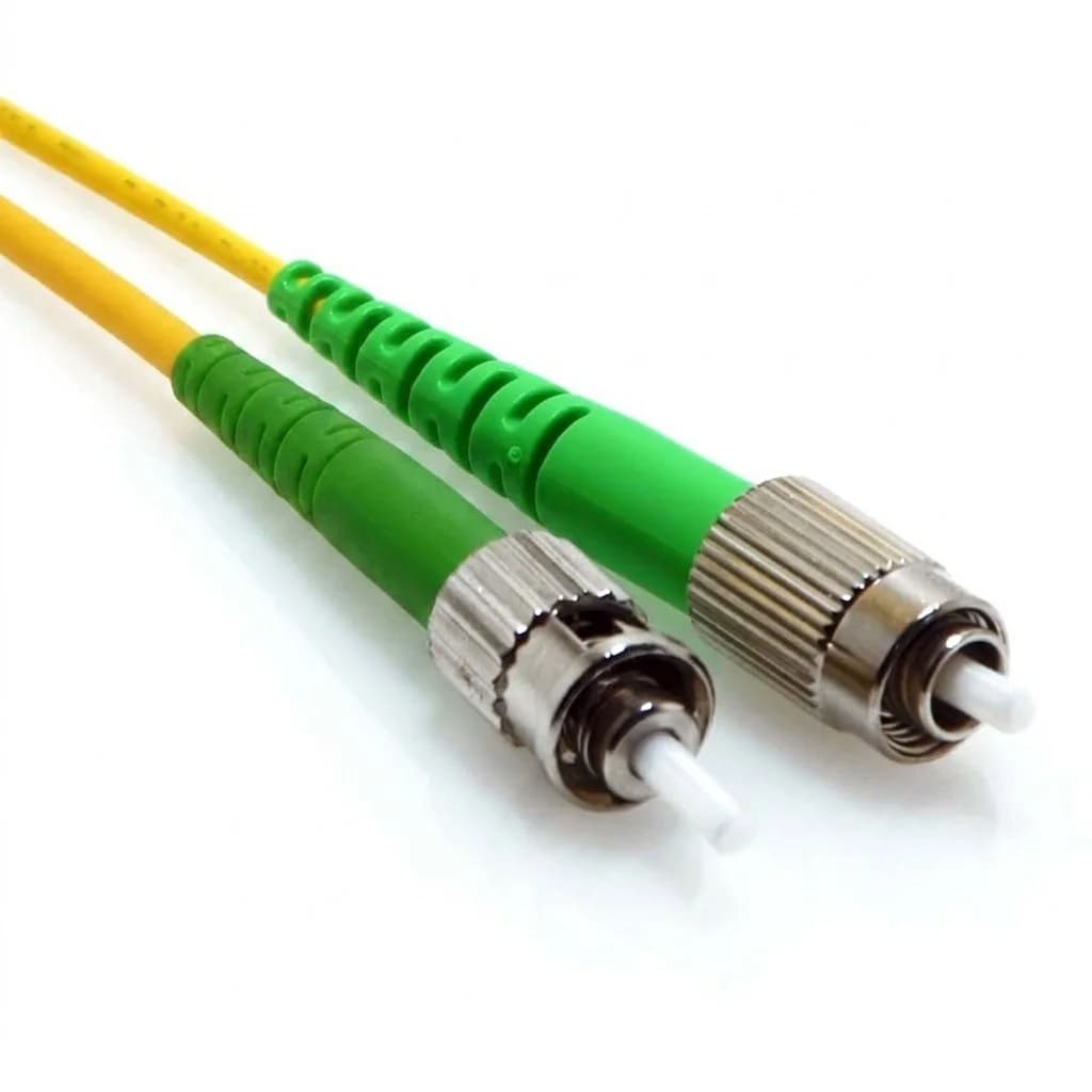 ST/APC to FC/APC Simplex 9/125 Singlemode Fiber Patch Cable Yellow TAA