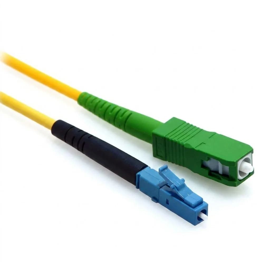 SC/APC to LC/UPC Simplex 9/125 Singlemode Fiber Patch Cable Yellow TAA