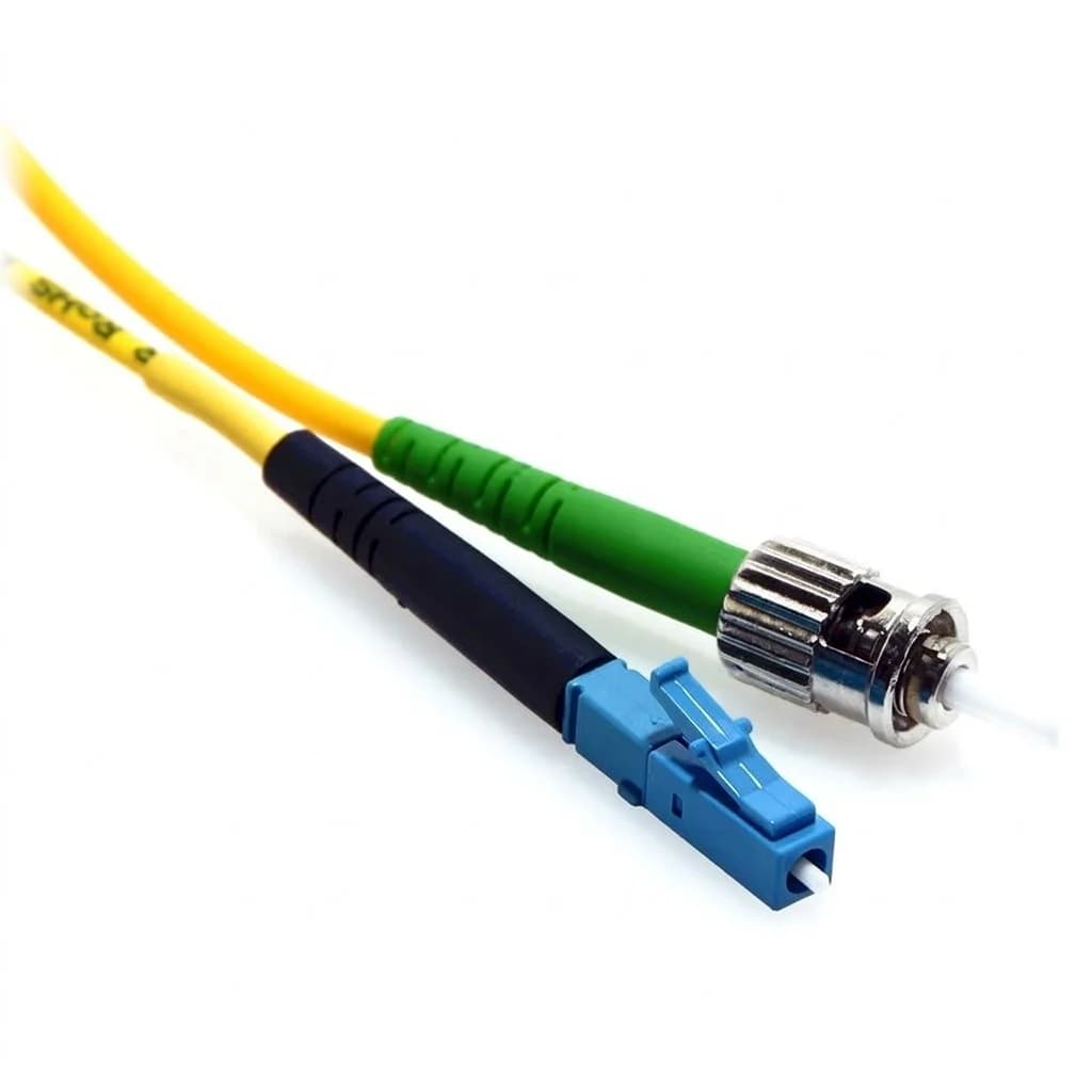 LC/UPC to ST/APC Simplex 9/125 Singlemode Fiber Patch Cable Yellow TAA