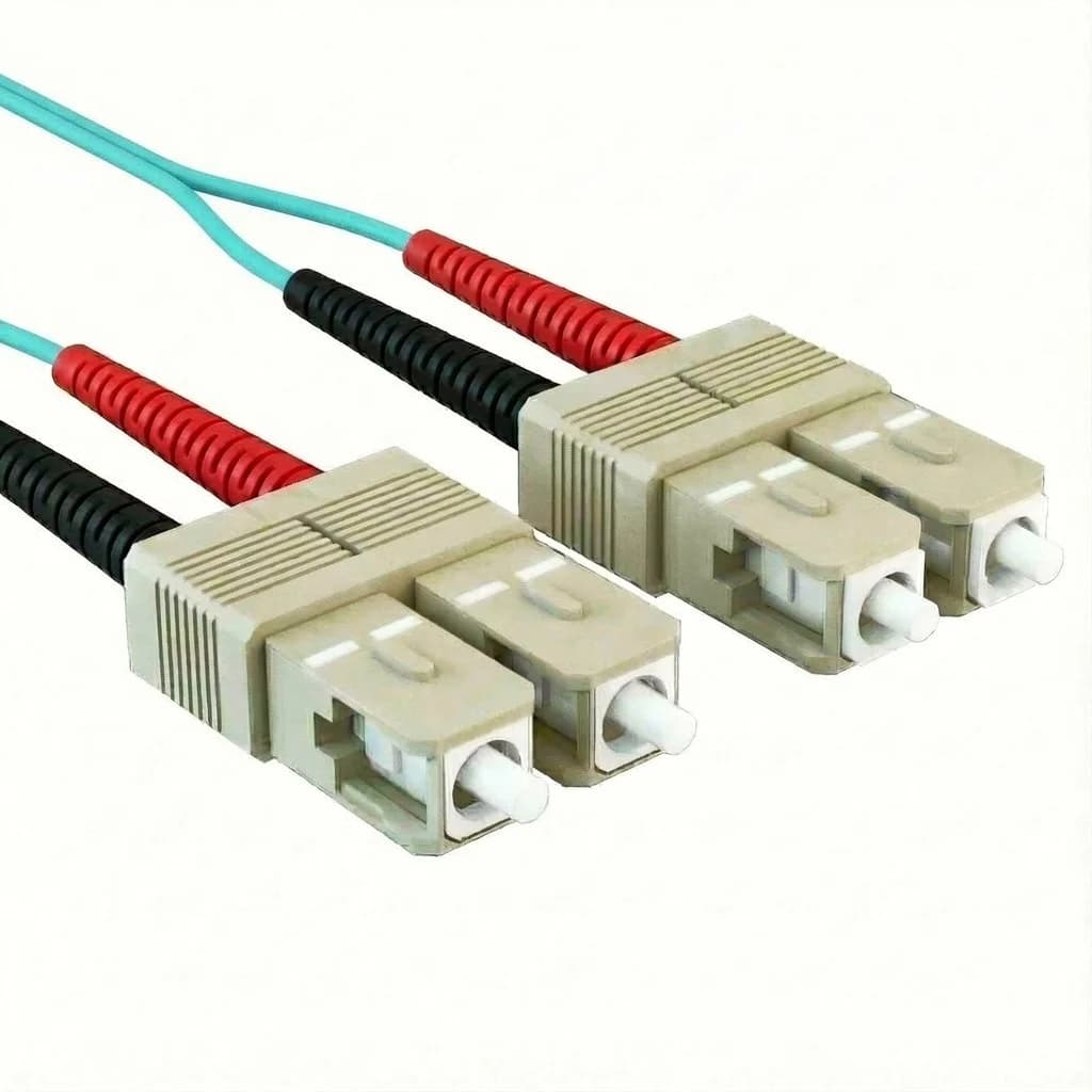 OM3 SC/SC Aqua multimode fiber patch cable