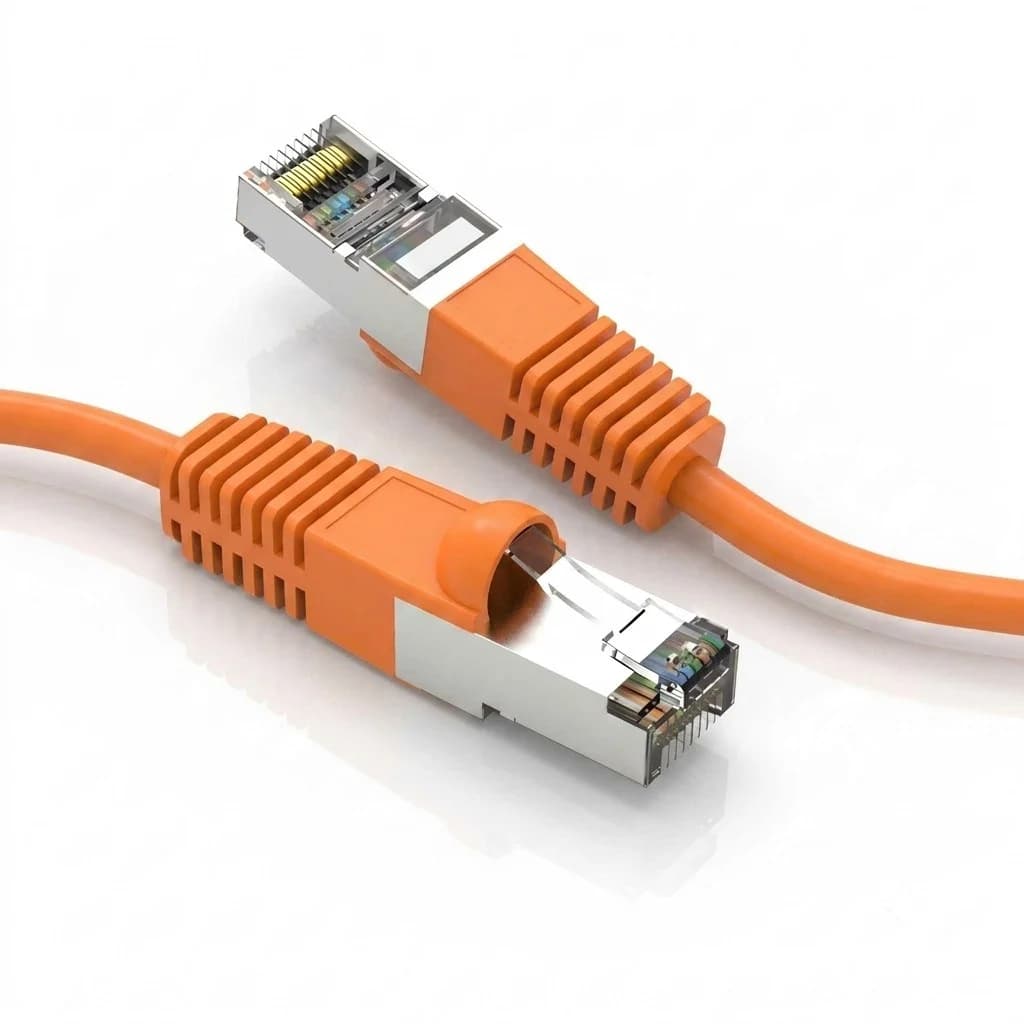 Orange Cat5e FTP Shielded Booted Ethernet Network Cable