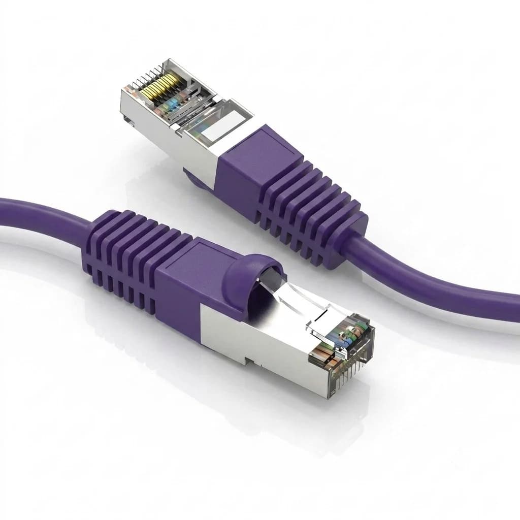 Cat5e FTP Shielded Booted Ethernet Network Cable Purple