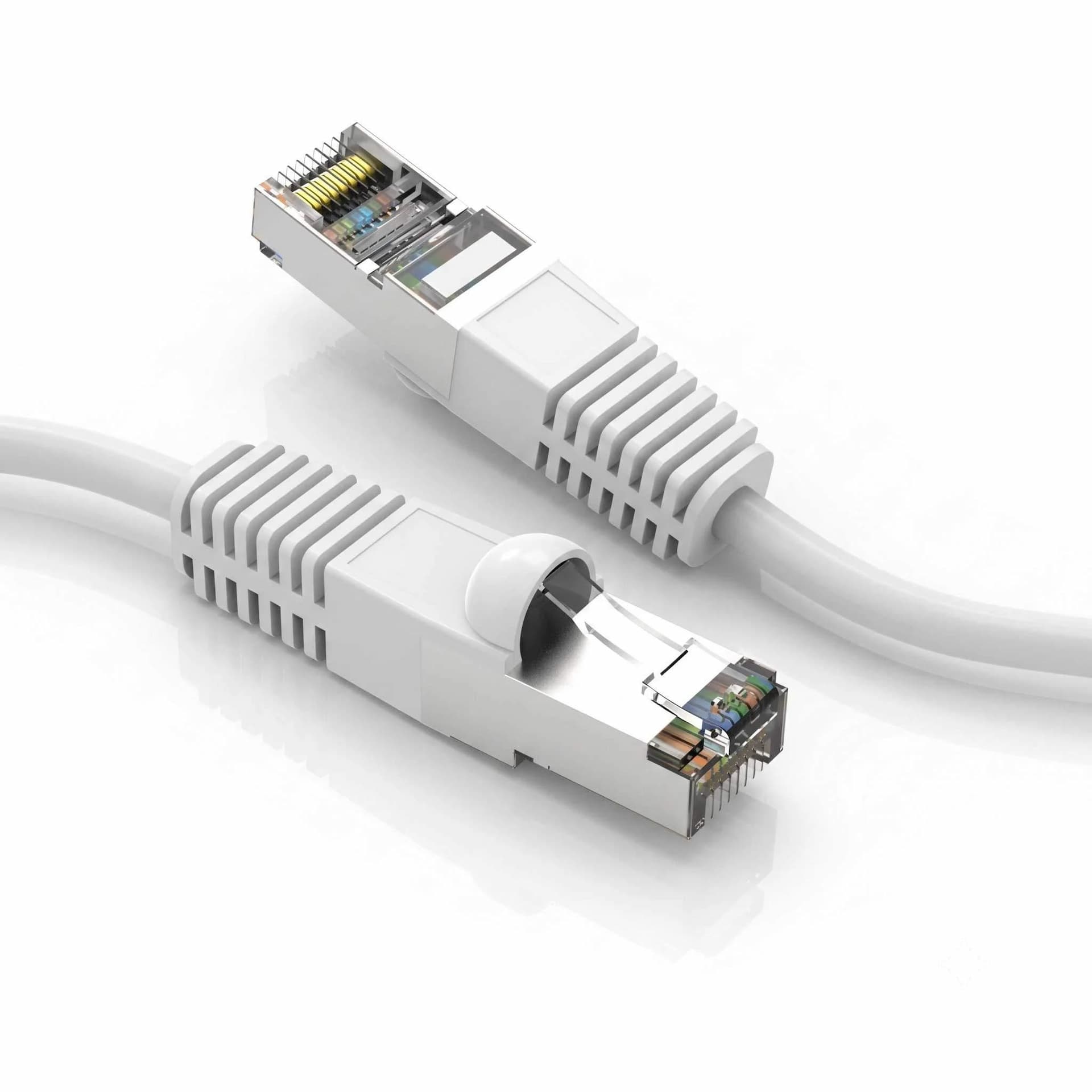 Cat5e FTP Shielded Booted Ethernet Network Cable White