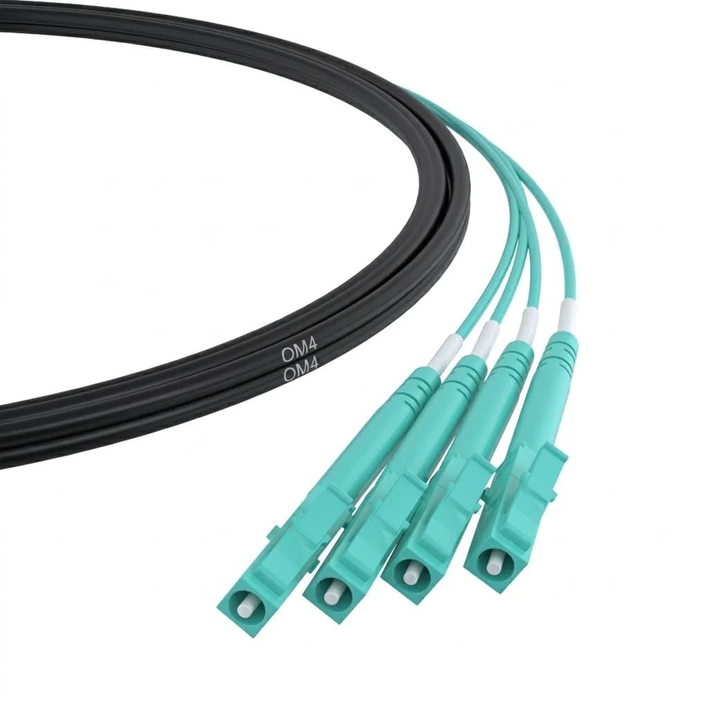 LC/LC 4-Strand OM4 Multimode 50/125 Indoor/Outdoor Plenum Rated Fiber Cable with 18 inch Furcated Legs