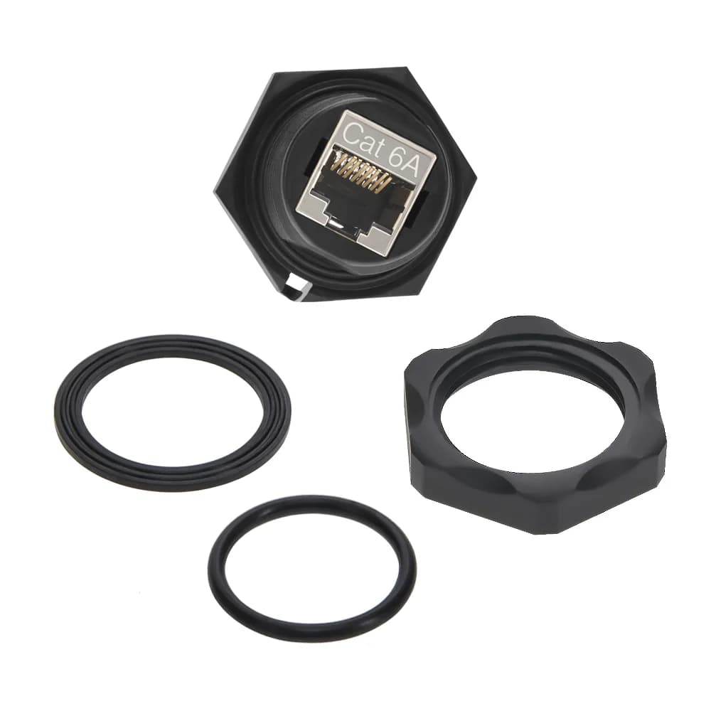 CAT6A RJ45 Shielded Industrial Panelmount Bulkhead Coupler