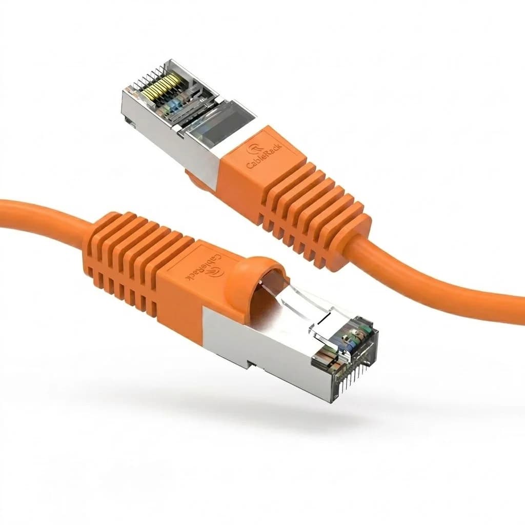 Cat8 S/FTP Snagless 26AWG Shielded Copper Ethernet Network Cable Orange