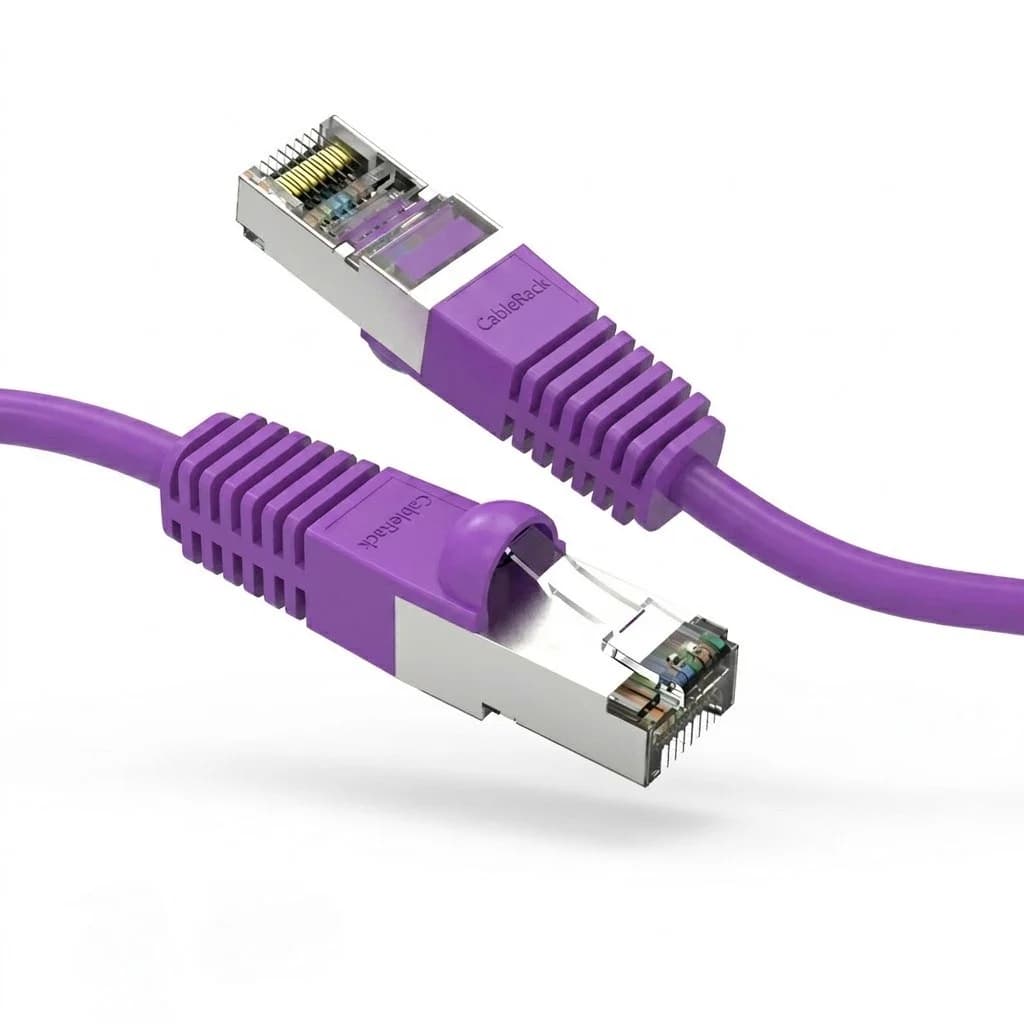 Purple Cat8 S/FTP Snagless 26AWG Shielded Copper Ethernet Network Cable