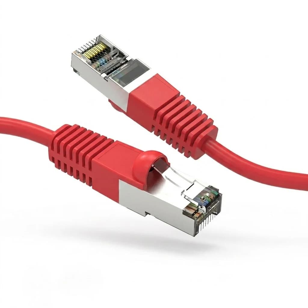 Red Cat8 S/FTP Snagless 26AWG Shielded Copper Ethernet Network Cable