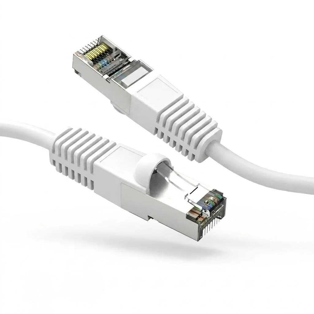 Cat8 S/FTP Snagless 26AWG Shielded Copper Ethernet Network Cable White