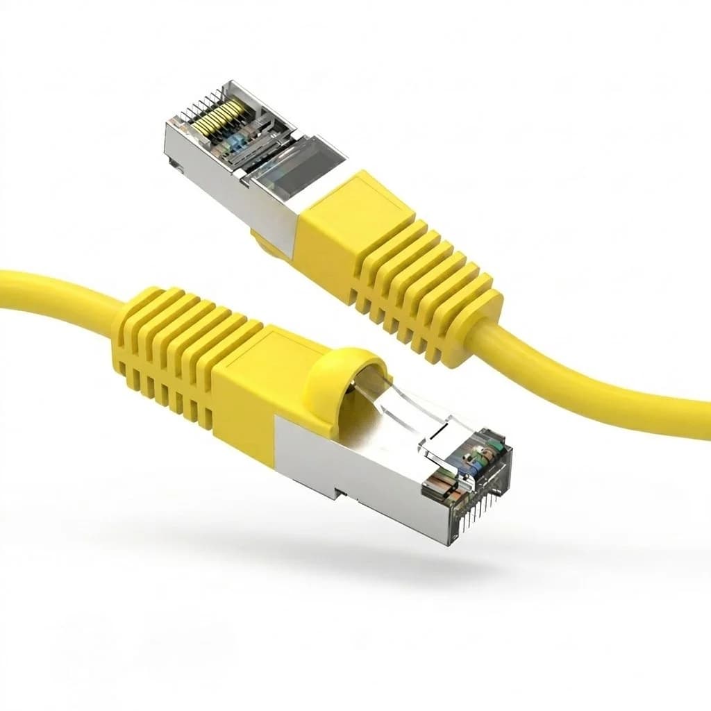 Cat8 S/FTP Snagless 26AWG Shielded Copper Ethernet Network Cable Yellow