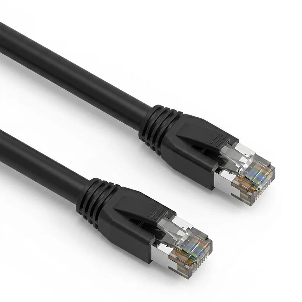 Black CAT8 24AWG S/FTP shielded Ethernet patch cable