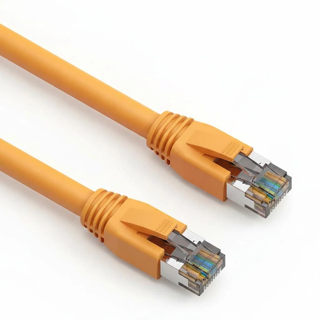 Cat8 S/FTP Snagless 24AWG Shielded Copper Ethernet Network Cable Orange
