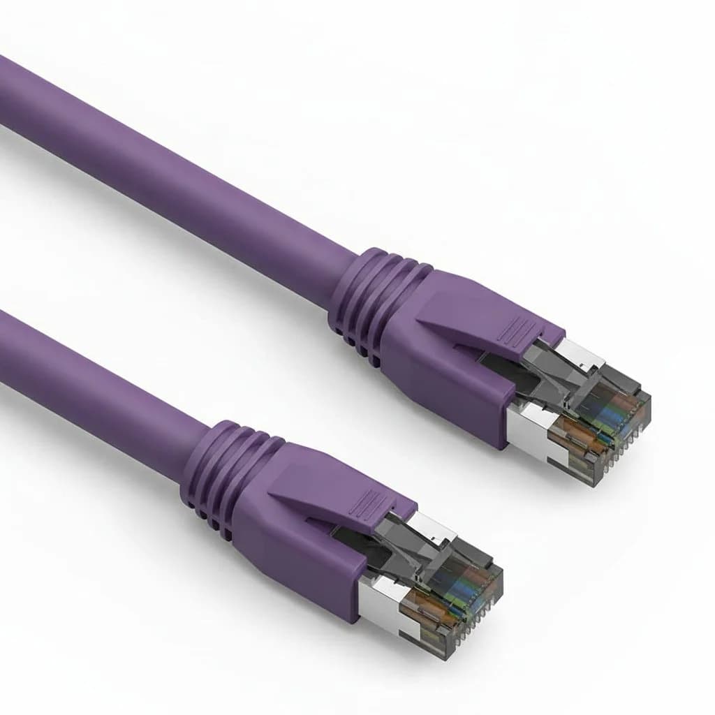 Cat8 S/FTP Snagless 24AWG Shielded Copper Ethernet Network Cable Purple
