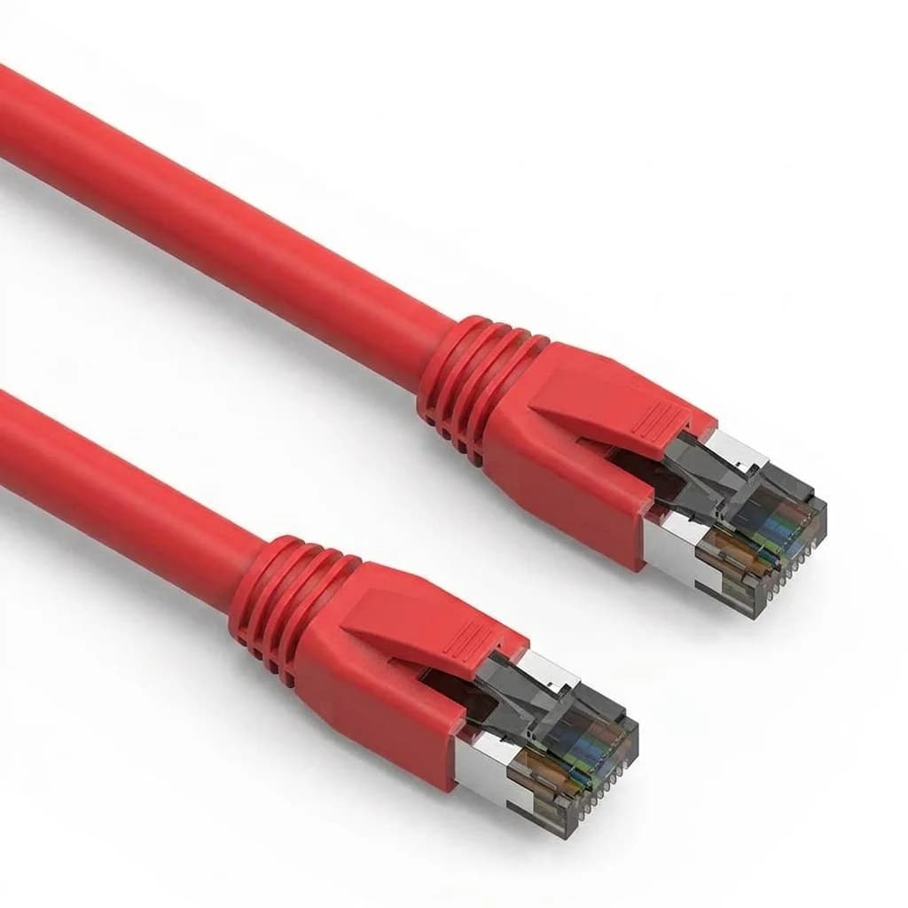 Cat8 S/FTP Snagless 24AWG Shielded Copper Ethernet Network Cable Red