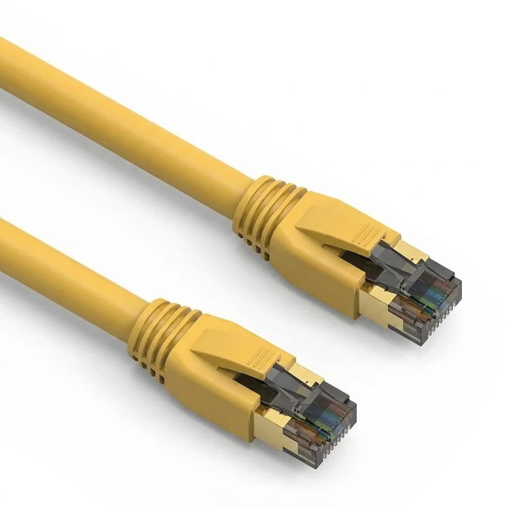Cat8 S/FTP Snagless 24AWG Shielded Copper Ethernet Network Cable Yellow