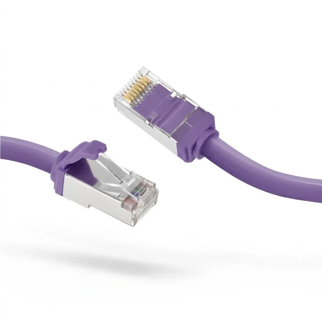 Cat8 S/FTP Snagless 28AWG Shielded Copper Ethernet Network Cable Purple