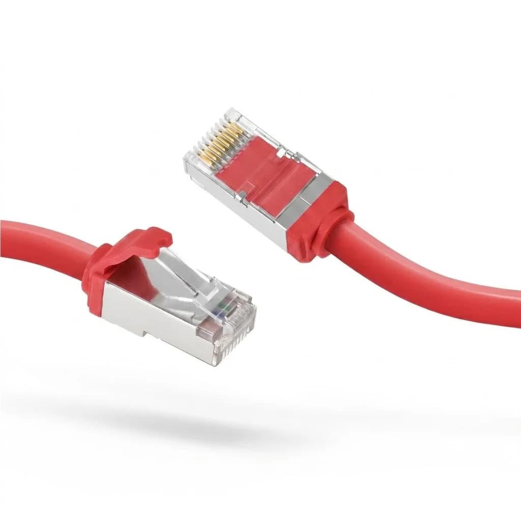 Cat8 S/FTP Snagless 28AWG Shielded Copper Ethernet Network Cable Red