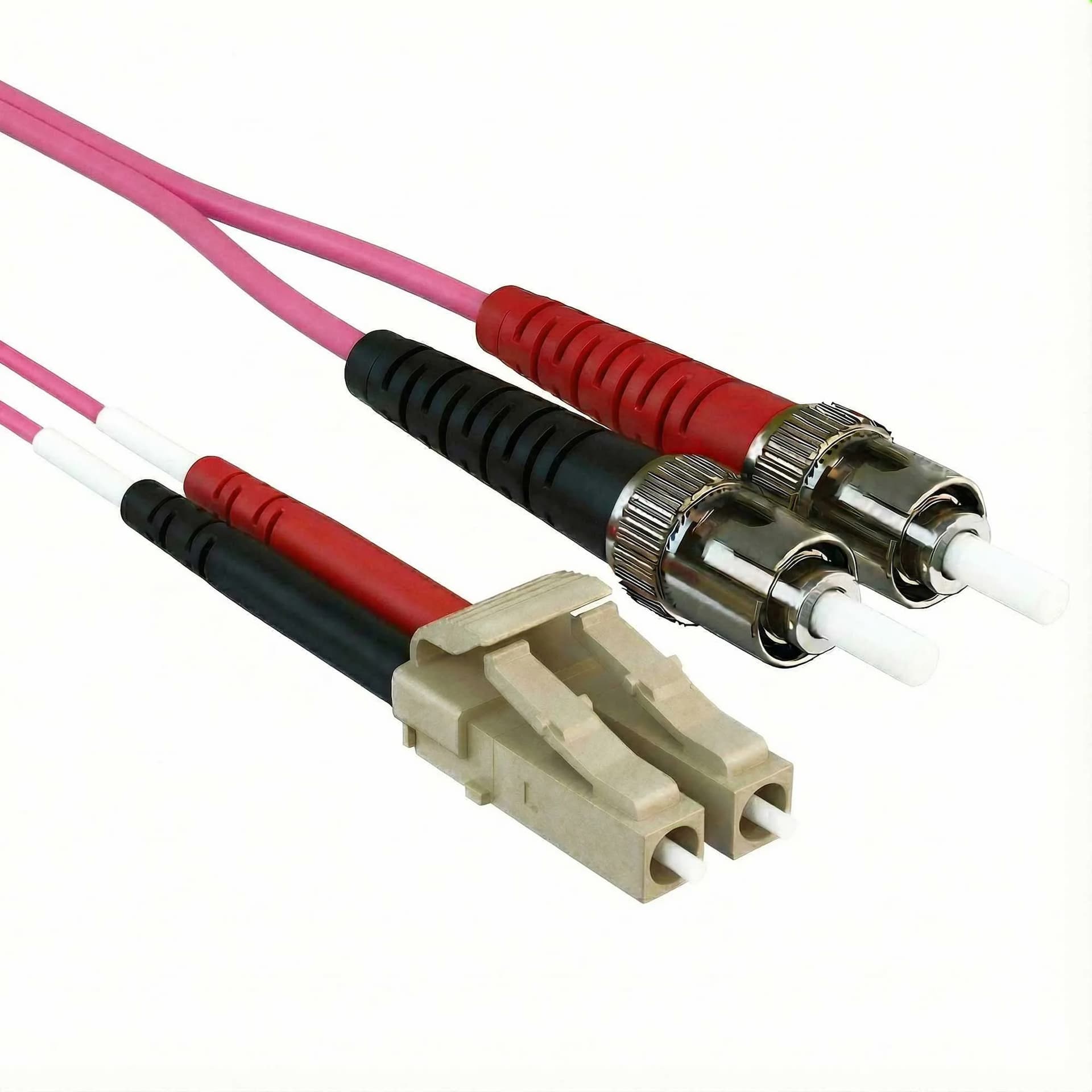 Pink fiber patch cable
