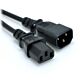 2ft IEC60320 C14 Male Plug to C13 Female Connector 14/3 15AMP 250V SJT Power Cord Black