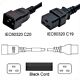 3ft IEC 60320 C20 Male Plug to C19 Female Connector 12/3 20AMP SJT Jacket Power Cord Black