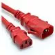 3ft IEC60320 C14 P-Lock Locking Plug to C15 Female Connector 14/3 15AMP 250V SVT Power Cord Red