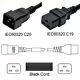 3ft IEC 60320 C20 Male Plug to C19 Female Connector 12/3 20AMP SJT Jacket Power Cord Black