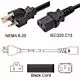 15ft NEMA 6-20 Male Plug to IEC 60320 C13 Female Connector 12/3 20AMP SJT Jacket Black