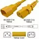 2ft IEC 60320 C14 Male Plug to C13 Female Connector 14/3 15AMP SJT Jacket Yellow