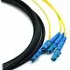 23m LC/SC 4-Strand Singlemode 9/125 Indoor/Outdoor Fiber Cable with Furcation Tubing and Mesh Pull Sock - Black