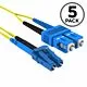 0.5m LC/SC Duplex 9/125 Single Mode Fiber Patch Cable (5-Pack)